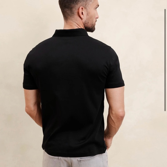 Banana Republic Luxury Touch Slim Fit Black Polo - Large - Picture 7 of 8
